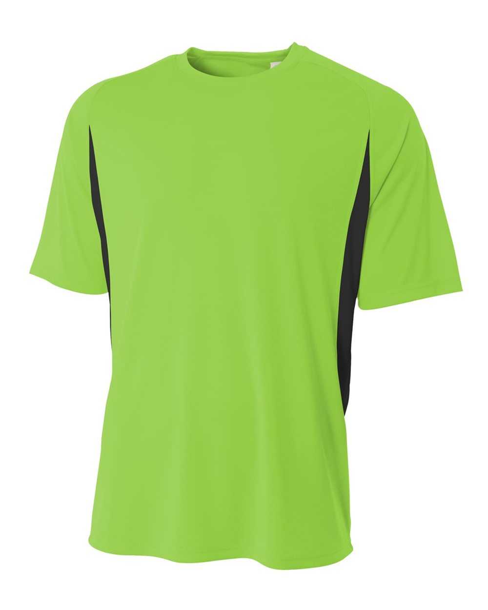 A4, A4 NB3181 Youth Cooling Performance Color Block Short Sleeve Crew - Lime Black