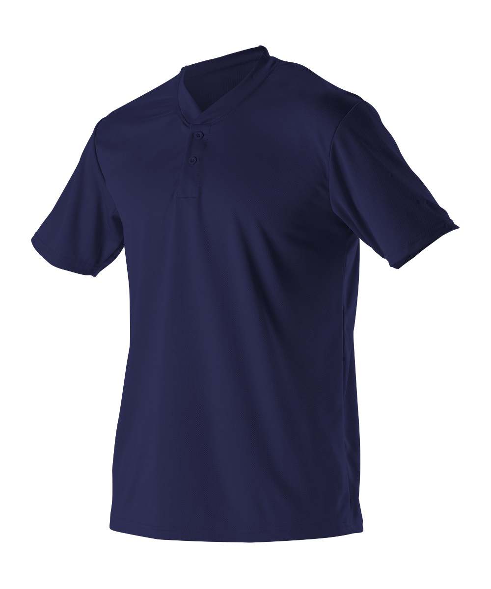 Alleson Athletic, Alleson Athletic 522MMY Youth Baseball 2 Button Henley Jersey - Navy