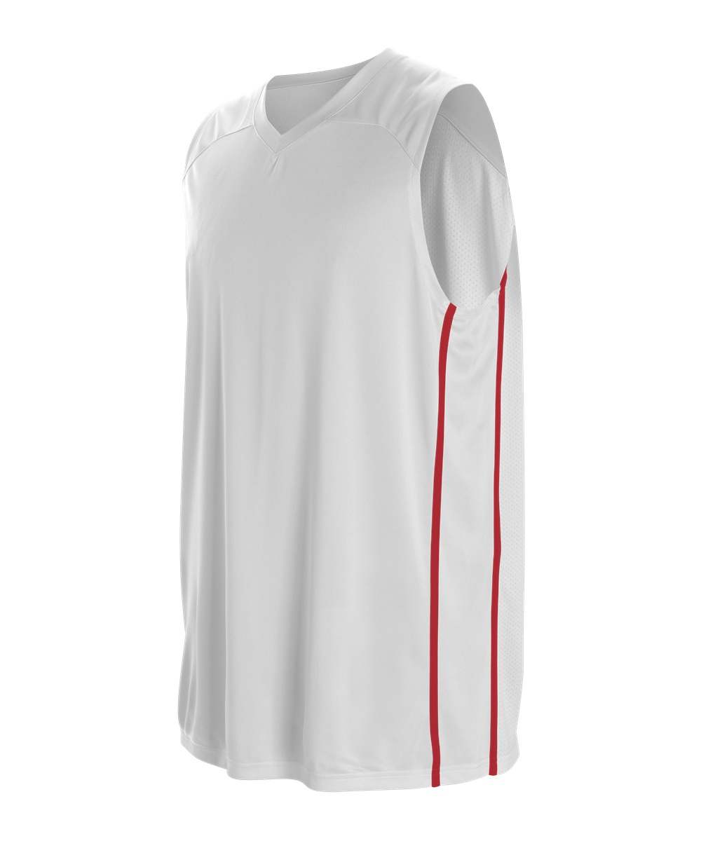 Alleson Athletic, Alleson Athletic 535JY Youth Basketball Jersey - White Scarlet